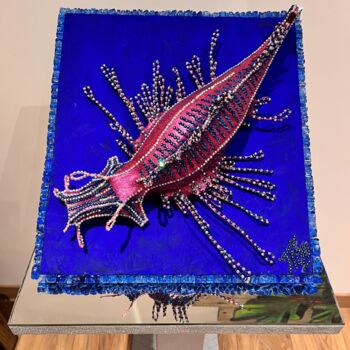 Скульптура под названием "Crystal Scorpion Fi…" - Ti'Ou, Подлинное произведение искусства, Глина