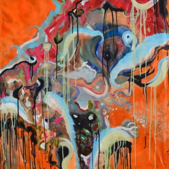 Schilderij getiteld "Abstrakt sueños 2#" door Tiba, Origineel Kunstwerk, Acryl