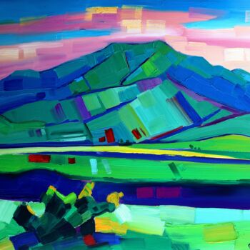 Painting titled "Landscape in Lori" by Tigran Avetyan, Original Artwork, Oil