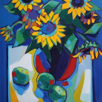 Pittura intitolato "Sunflowers _2" da Tigran Avetyan, Opera d'arte originale, Olio