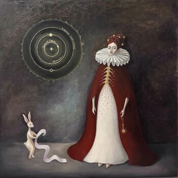 Schilderij getiteld "Queen of the Absurd" door Tina Asadova, Origineel Kunstwerk, Olie