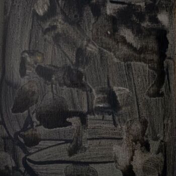Картина под названием "Little Black abstra…" - Tina Shenk, Подлинное произведение искусства, Акрил Установлен на картон