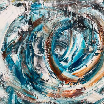 Painting titled "Into the vortex" by Tiny De Bruin, Original Artwork, Acrylic Mounted on Wood Stretcher frame