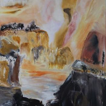 Painting titled "Le grand canyon" by Martine Villani, Original Artwork