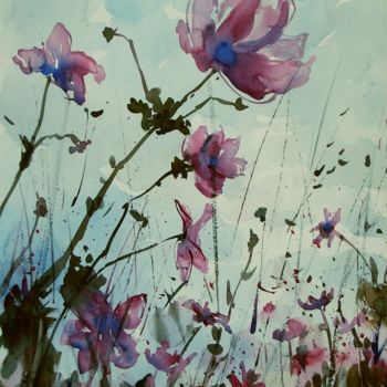 Painting titled "Fiori selvatici" by Tito Fornasiero, Original Artwork, Watercolor