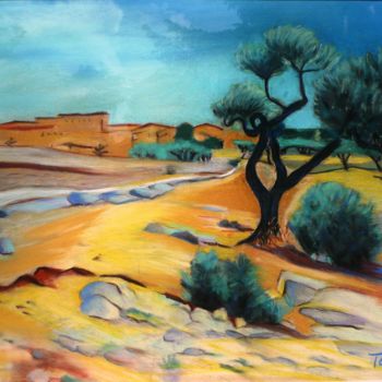 Painting titled "Le lit de l' oued" by Toine, Original Artwork, Oil