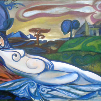 제목이 "The Sleeping Venus…"인 미술작품 Tohir Saidakilzade로, 원작, 기름