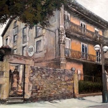 Peinture intitulée "Torrelavega-Casona…" par Tomás Castaño, Œuvre d'art originale, Huile