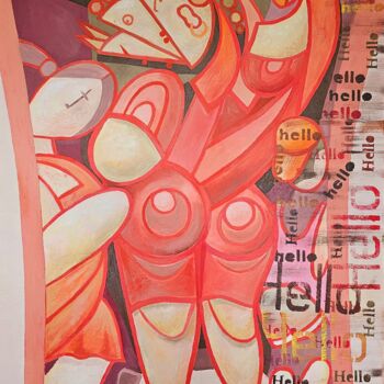 Peinture intitulée "Ало. Семейный звонок" par Tomas Ožinskas, Œuvre d'art originale, Huile