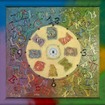 Pintura titulada "First Alphabet" por Tomasz, Obra de arte original, Oleo