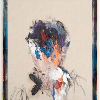 Painting titled "Multi Colors Portra…" by Tomoya Nakano, Original Artwork, Oil Mounted on Wood Stretcher frame
