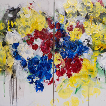 Malarstwo zatytułowany „Title      " Flower…” autorstwa Tomoya Nakano, Oryginalna praca, Olej Zamontowany na Drewniana rama…