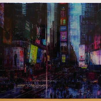 Peinture intitulée "New York, Times squ…" par Tomoya Nakano, Œuvre d'art originale, Photographie numérique Monté sur Panneau…