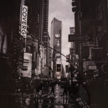 Malerei mit dem Titel "Title  "New York, T…" von Tomoya Nakano, Original-Kunstwerk, Digitale Fotografie Auf Holzplatte monti…
