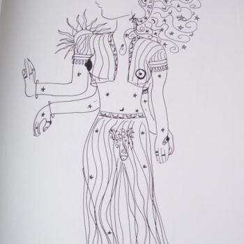 Drawing titled "Deva Walked Among Us" by Toni Barca, Original Artwork