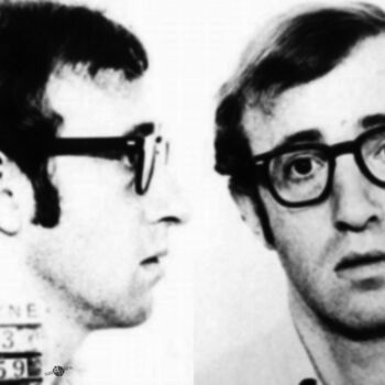 제목이 "Woody Allen Mug Sho…"인 미술작품 Tony Rubino로, 원작, 아크릴 나무 들것 프레임에 장착됨