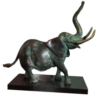 Скульптура под названием "Elephant" - Kristof Toth, Подлинное произведение искусства, Бронза