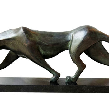 Scultura intitolato "Jaguar" da Kristof Toth, Opera d'arte originale, Bronzo