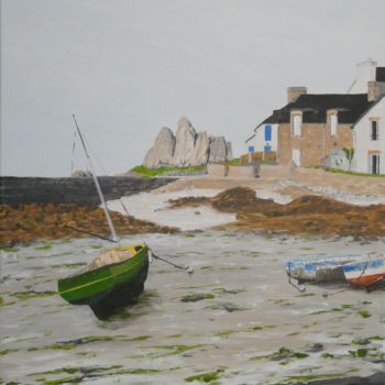 Peinture intitulée "lesconil" par Serge Toulgoat, Œuvre d'art originale, Acrylique Monté sur Châssis en bois