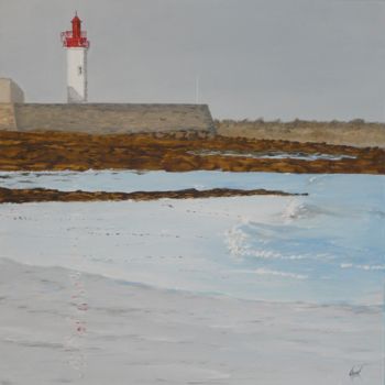 Peinture intitulée "Phare de Langoz" par Serge Toulgoat, Œuvre d'art originale, Acrylique Monté sur Châssis en bois