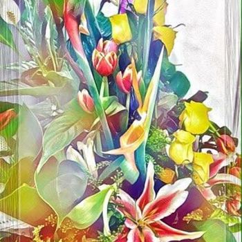 Fotografie getiteld "Colourful Flowers" door Manos Kastanakis, Origineel Kunstwerk