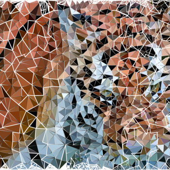 Grafika cyfrowa / sztuka generowana cyfrowo zatytułowany „Tigre mosaique” autorstwa Tsuiho, Oryginalna praca, Malarstwo cyfr…