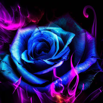 Digital Arts titled "Rose incandescente" by Tsuiho, Original Artwork, AI generated image