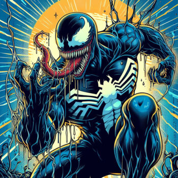 Digitale Kunst mit dem Titel "Noir Venom" von Tsuiho, Original-Kunstwerk, KI-generiertes Bild