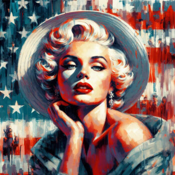 Digital Arts titled "Marylin, l'Amérique…" by Tsuiho, Original Artwork, AI generated image