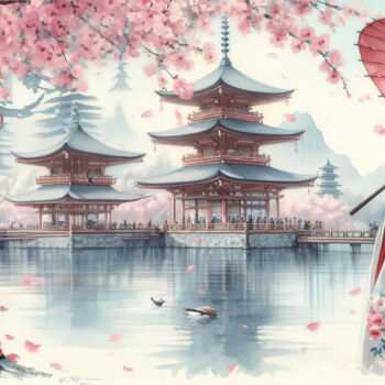 数字艺术 标题为“une geisha, le japo…” 由Tsuiho, 原创艺术品, AI生成的图像