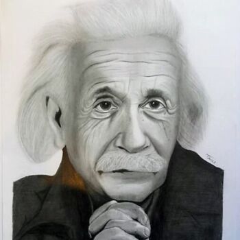 图画 标题为“Albert Einstein” 由Tzina Tsaou, 原创艺术品, 铅笔