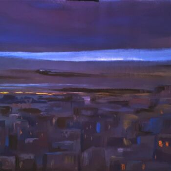 Pintura titulada ""νυχτερινό",  "noct…" por Tzoumart, Obra de arte original, Pigmentos