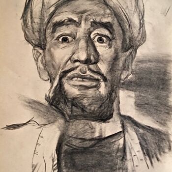 Drawing titled "2020" by Uktam Isirgapov, Original Artwork, Charcoal