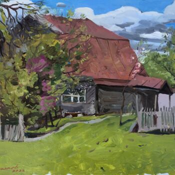 Painting titled "Native house" by Uktam Isirgapov, Original Artwork, Oil