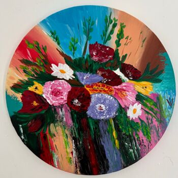 Painting titled "Diana’s garden circ…" by Iuliia Dobrovolskaia, Original Artwork, Acrylic