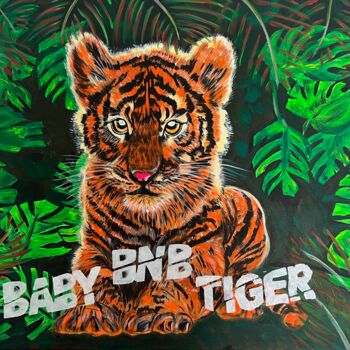 绘画 标题为“Baby BNB Tiger 2024” 由Юлия Добровольская, 原创艺术品, 丙烯