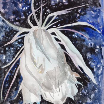 Schilderij getiteld "Epiphyllum. Cactus…" door Ulia Nagornaa, Origineel Kunstwerk, Aquarel
