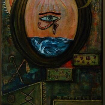 Malerei mit dem Titel "Horusun gözü" von Ülkü İSpirli, Original-Kunstwerk, Acryl