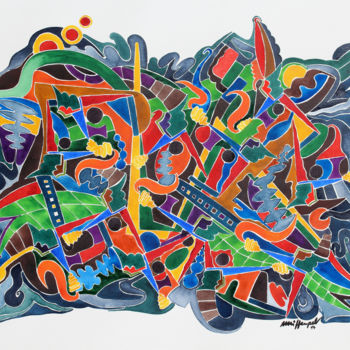 "Colours Of Friendsh…" başlıklı Tablo Ulli Heupel tarafından, Orijinal sanat, Petrol