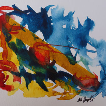 Painting titled "Ohne Ende I" by Ulli Heupel, Original Artwork, Watercolor