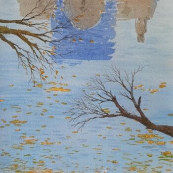 Pintura titulada "Reflection" por Ulugbek Mukhamedov, Obra de arte original, Acuarela