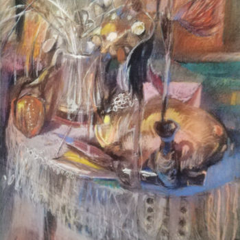 "Still life with dry…" başlıklı Tablo Edward Umiński tarafından, Orijinal sanat, Pastel