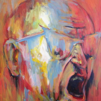 Handwerk mit dem Titel "Angry Man" von Ümit Özkanlı, Original-Kunstwerk