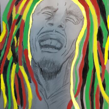 「Marley with a Splas…」というタイトルの描画 Unchainedによって, オリジナルのアートワーク, 鉛筆
