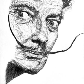 Salvador Dali portrait Painting by Liudmyla Riabkova