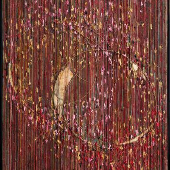 Collages intitolato "Remnants of Summer" da Eric Goldstein, Opera d'arte originale, Collages Montato su Pannello di legno