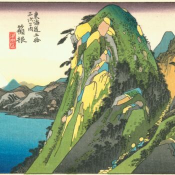 Prenten & gravures getiteld "Hakone" door Utagawa Hiroshige, Origineel Kunstwerk, Xylograaf