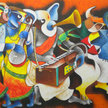 Pintura titulada "Sur Tal" por Uttam Manna, Obra de arte original, Acrílico