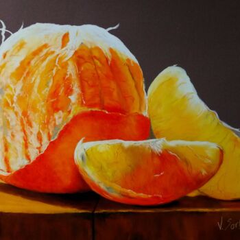 Painting titled ""clémentine"" by Valerie Sorbets, Original Artwork, Pastel