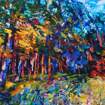 Peinture intitulée "feux de forêt 1" par Vadim Mikhailov, Œuvre d'art originale, Huile